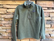 Patagonia Better Sweater 1/4 Zip Fleece Jacket Mens Small Green Style 25522