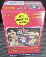 2001 Fleer Red Sox 100th baseball sealed box, 7 packs + one bonus pack, 5/pack
