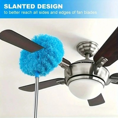 1pc Microfiber Ceiling Fan Duster Long-Handled Dust-Locking, Reusable, washable