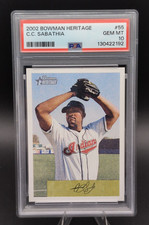 2002 Bowman Heritage CC Sabathia RC #55 PSA 10 POP 1 Indians HOF