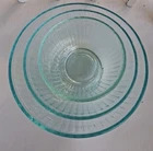 VTG PYREX 3 Clear ribbed mixing/storage/serving bowls 7401 & 7402 & 7403