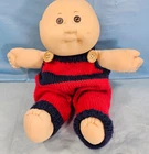 Vintage Cabbage Patch Kids Overalls With Buttons Brown Eyes CPK Boy Doll