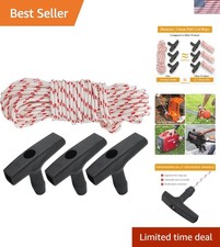 Customizable 33 ft Pull Cord with 3 Handles - For Generators, Mowers & Trimmers