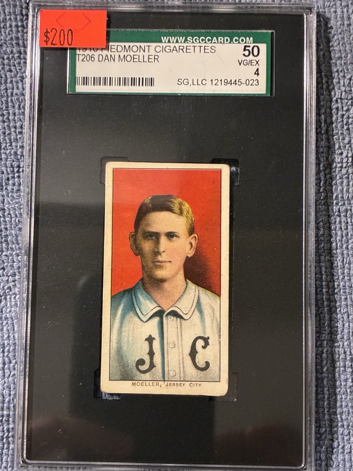 1910 Piedmont Cigarettes T206 Dan Moeller Jersey City SGC 4