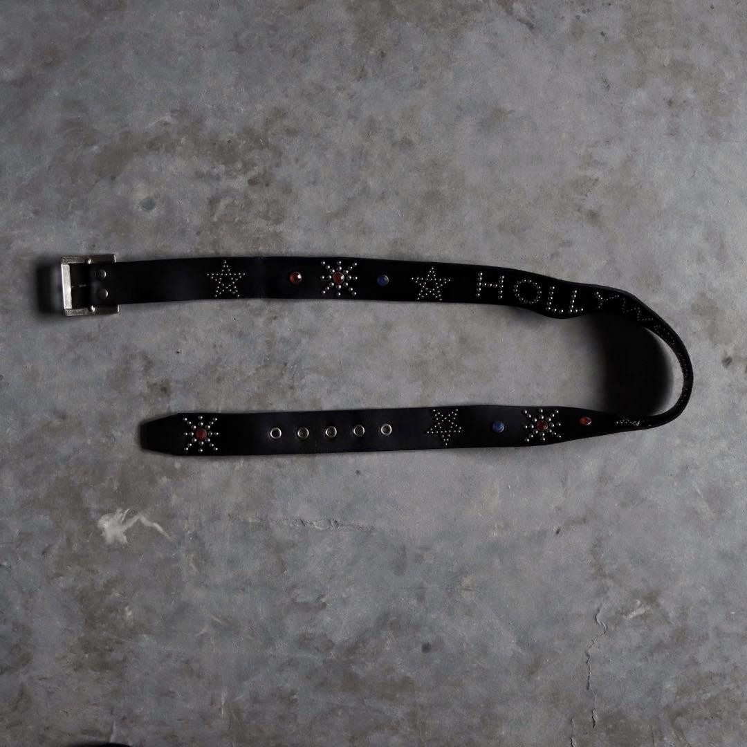 Y2K Heisei Black Leather Belt with Studs  Brotherpunk Style