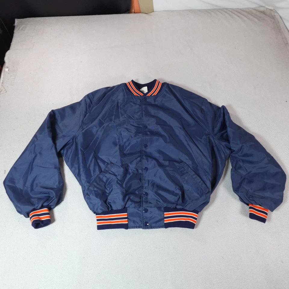 Vintage Roadway Howe Jacket Mens XL Blue Nylon Snap Bomber Varsity Made USA 80s - Image 3 of 4