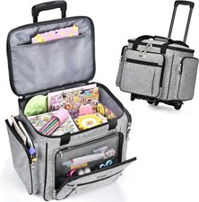 CAB55 Rolling Craft Bag, Rolling Tote Bag with Wheels for Women, Rolling Teacher