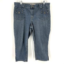 Faded Glory Stretch Capri Jeans Blue Women Size 18