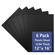 6 Pack Black Plastic Sheet 12x16x0.04 in Flexible High Tensile Plastic Sheets...