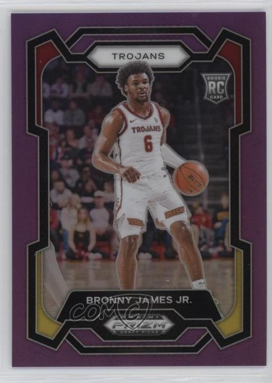 2024-25 Panini Prizm Draft Picks Purple 24/75 Bronny James Jr #86 Rookie RC 1g57