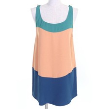 CHANEL Unused P47830 Coco Mark Pearl Button Sleeveless Tops Tunic Green Beige Bl