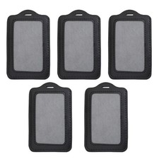 5 Pcs Badge Holders Pu Stylish Vertical Card Protector Pass Case Id