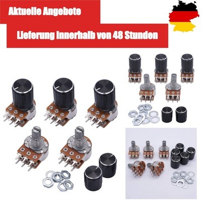 Taiss 50K Ohm Potentiometer 6 Pins Rotary Linear Dual Taper B50K