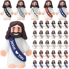 Bememo 50 Pcs Mini Jesus Figures Easter Jesus Loves You Christ Toys Little Chris