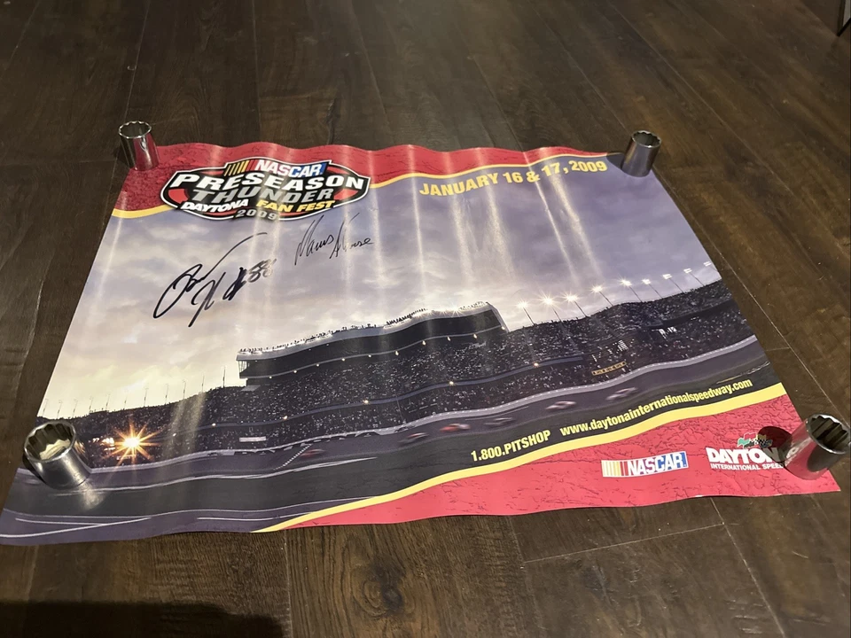 Póster autografiado Daytona Preseason Thunder 2009 Dale Jr & Ambrose Foto 2 de 3