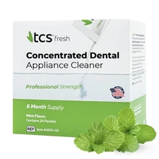 TCS Fresh Dental Appliance Cleaner, 24 Count Professional Strength Concentrated