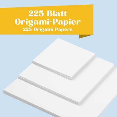 Tritart Origami Paper White 225 Blätter 3 Größen