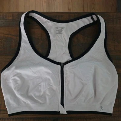 Danskin Now Zip Front Seamless Sport BH XL Artic White  - Bild 1 von 4