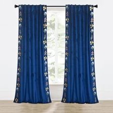  Luxury Velvet Curtains Back Tab 84 Inches Long, 52"W x 84"L (Pack of 2) Navy
