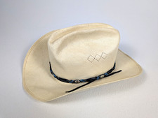 Vintage John B. Stetson Natural Straw Genuine Shantung 7X Cowboy Hat Size 7 1/4"