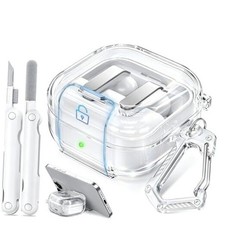 for Samsung Galaxy Buds 4 Pro Case/Galaxy Buds 4 Case with Lock Clip and Clear