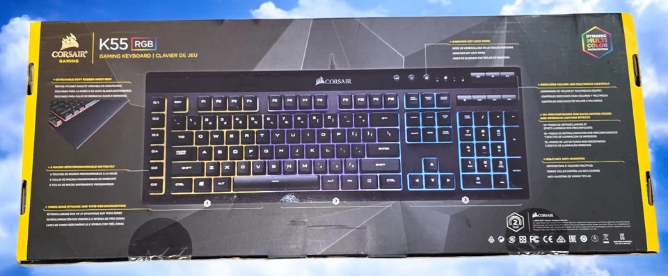 CORSAIR K55 RGB Gaming Keyboard CH-9206015-NA – New Sealed Box – Wired USB - Image 3 of 4