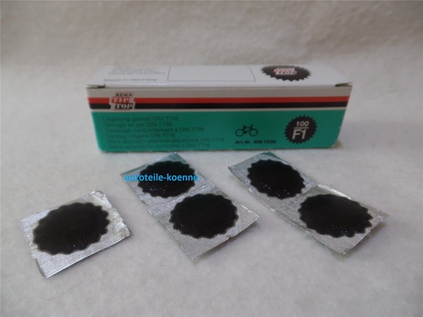 5X Schlauchflicken F1 Ø25 MM Schwarzrand Rema Tip Top Schlauchreparatur-image