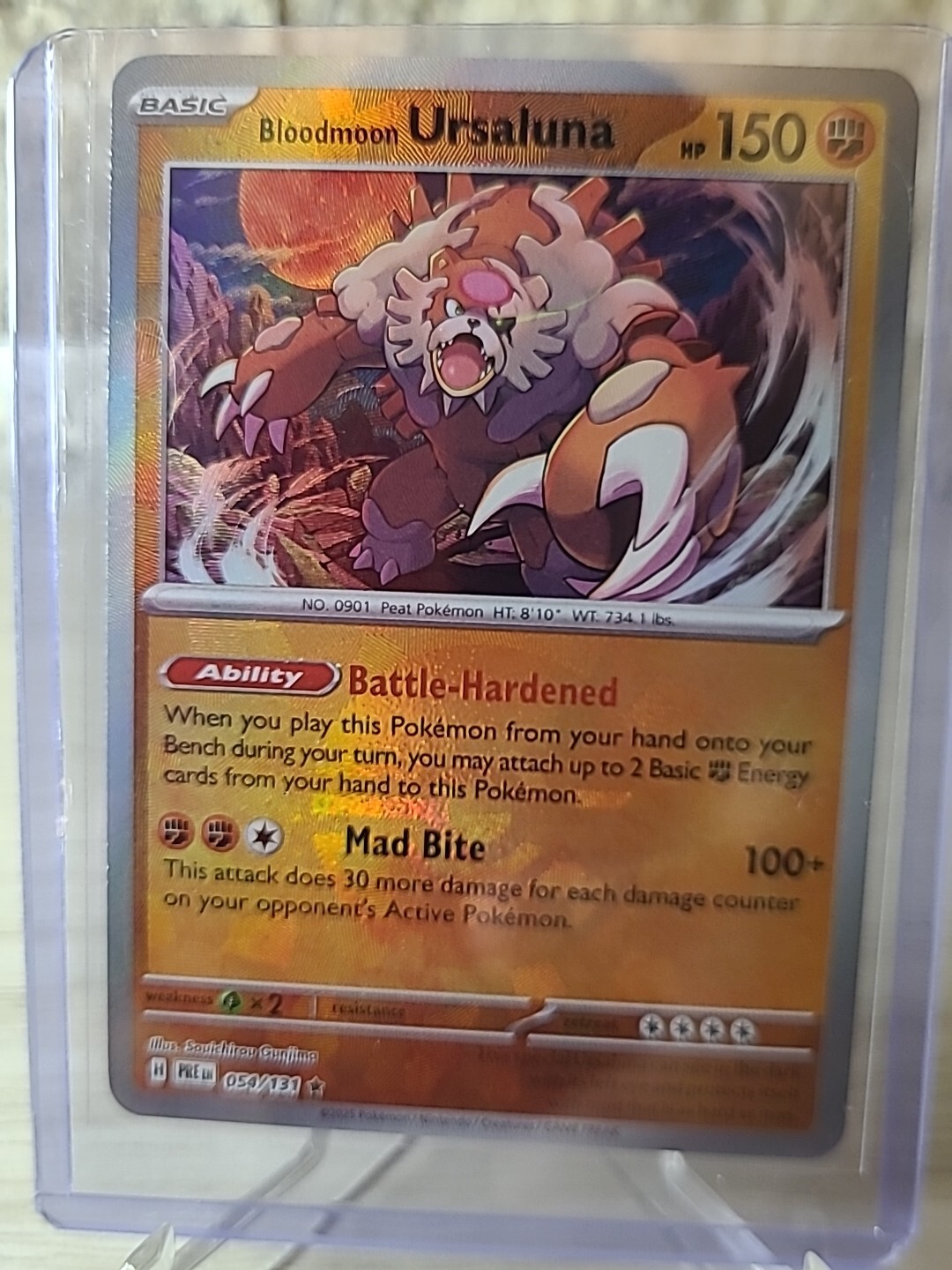 Pokémon TCG Prismatic Evolutions Bloodmoon Ursaluna Reverse Holo Pokeball 54/131