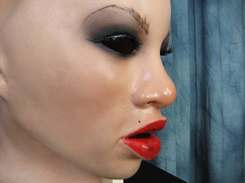 Latexmaske ANGELINA RED + WIMPERN Frauengesicht Frau Trans MtF Crossdresser