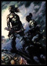 Frank Frazetta Fantasy Art Exotic Pin Up Card 66 Flesh Eaters Warriors Knives