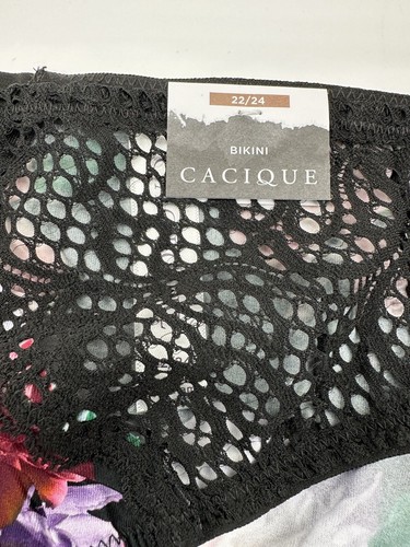 18/20 Panty Lane Bryant Cacique Bikini Sexy Vintage Floral Strappy Bum Underwear - Picture 3 of 6