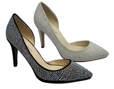 Women's Pumps Rhinestone High Heel Pointed Toe Stilettos Shoes Dress Party Sizes