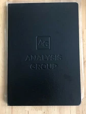 AG Analysis Group Journal Book Lined Black Leather Cover 8.25" x 11.75"