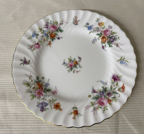 SET OF 8 MINTON PORCELAIN SALAD/DESSERT PLATES W/GOLD - GLOBE - MARLOW PATTERN - Picture 5 of 6