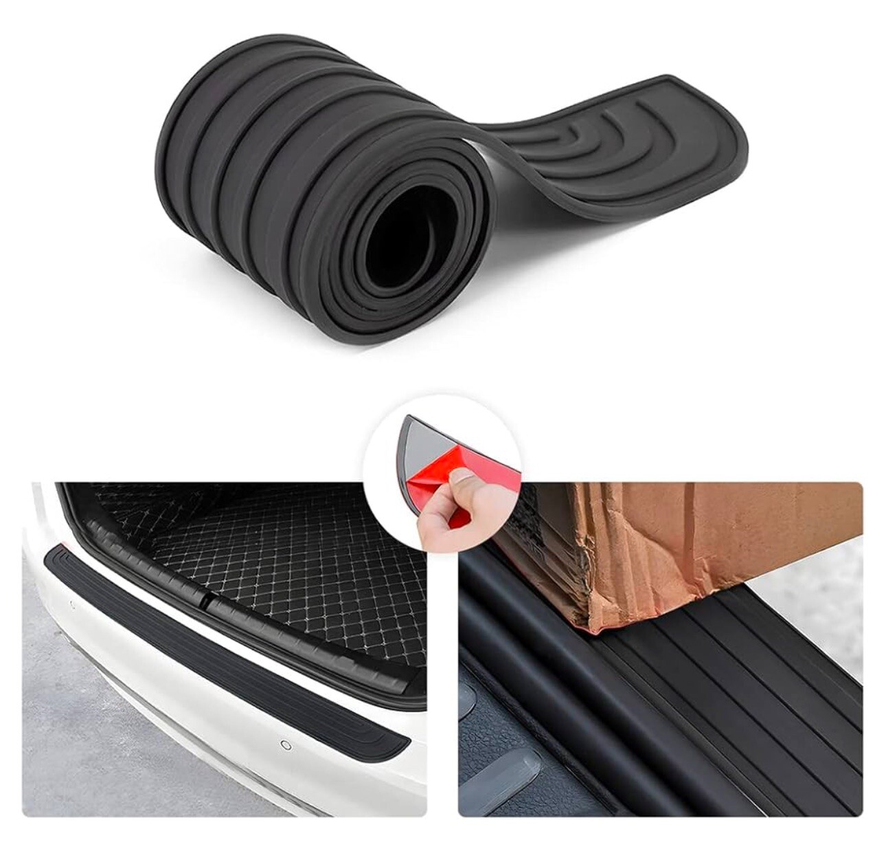 1PC Car Rear Bumper Sill/Anti -scratch Protector Plate Rubber Cover Guard Pad