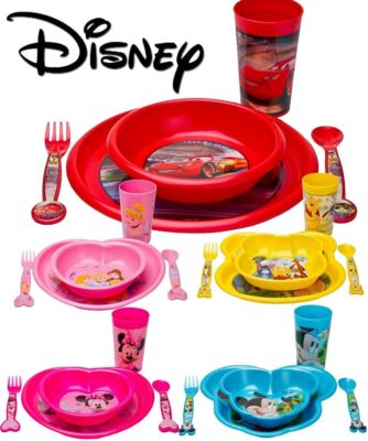 Kinder 5 Stück Disney Frühstück Mittagessen Abendessen Abendessen Teller Schüssel Tasse Kinder Sets
