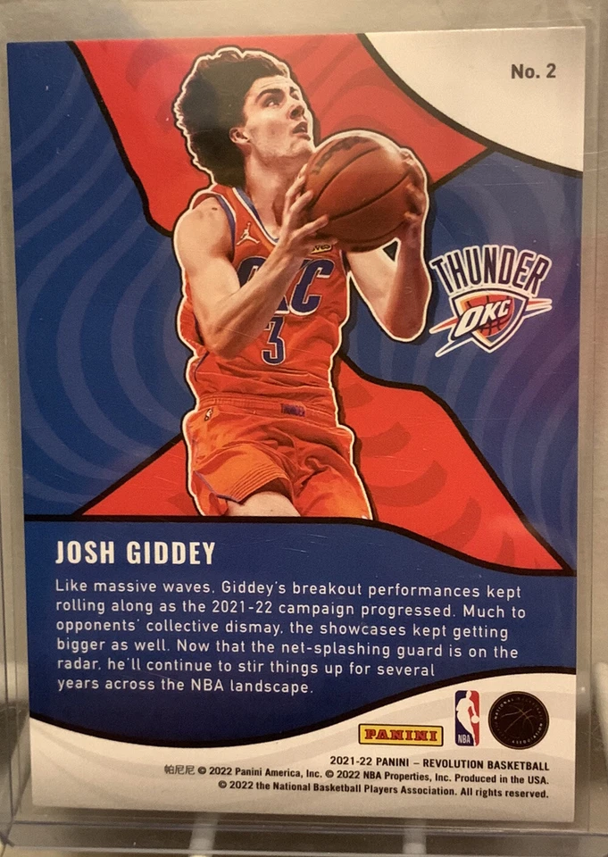 2021-22 Panini Revolution Basketball Josh Giddey Shockwave Rookie RC #2 MINT/NM - Image 2 of 4