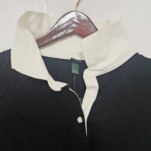 Wild Fable Size 1X Black & White Short-sleeved Crop Top Collared Women's Shirt B - Picture 20 of 21