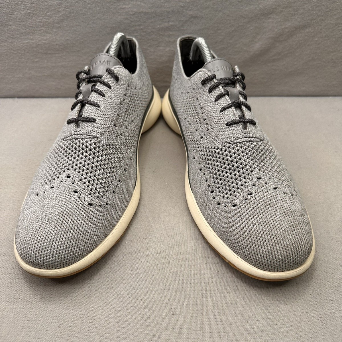 Cole Haan Grand Troy Men\'s Size 10 M US Gray Knit Wingtip Oxford Shoes C33769 Cole Haan mens Grand Troy Knit Oxford, Cool Gray/Ironstone  main image 4