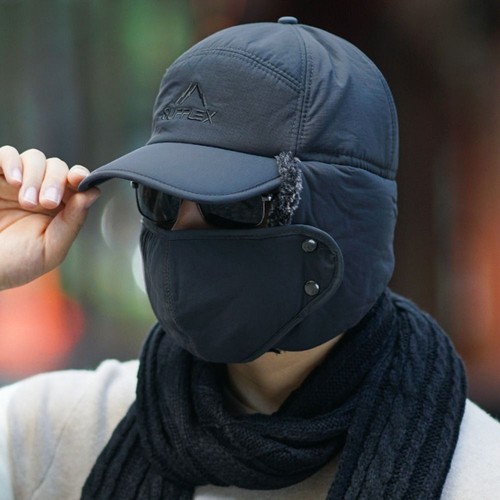 Men Women Winter Warm Knitted Hat Outdoor Snow Ski Ear Flap Mask Waterproof Cap - Picture 5 of 14