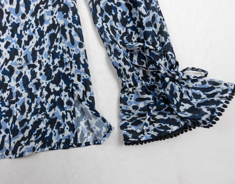 Camisa Derek Lam IO Crosby Mujer 6 Azul Blusa Manga Larga Damas Foto 4 de 4