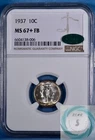 1937 Mercury Dime NGC MS67+ FB w/CAC - Vintage Orange-Yellow Sunset Hues!!!