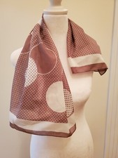 Vtg Betmar Scarf/wrap Made In Italy 100 Cotton Style 864 Brown/cream Polka Dots