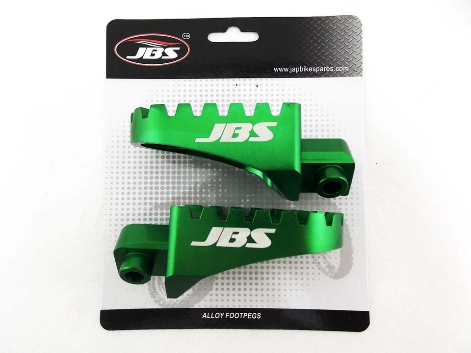 YAMAHA MX250 73-74 JBS GREEN CNC BILLET ALLOY FOOT PEG SET PAIR FOOTPEGS REST Foto 2 de 4