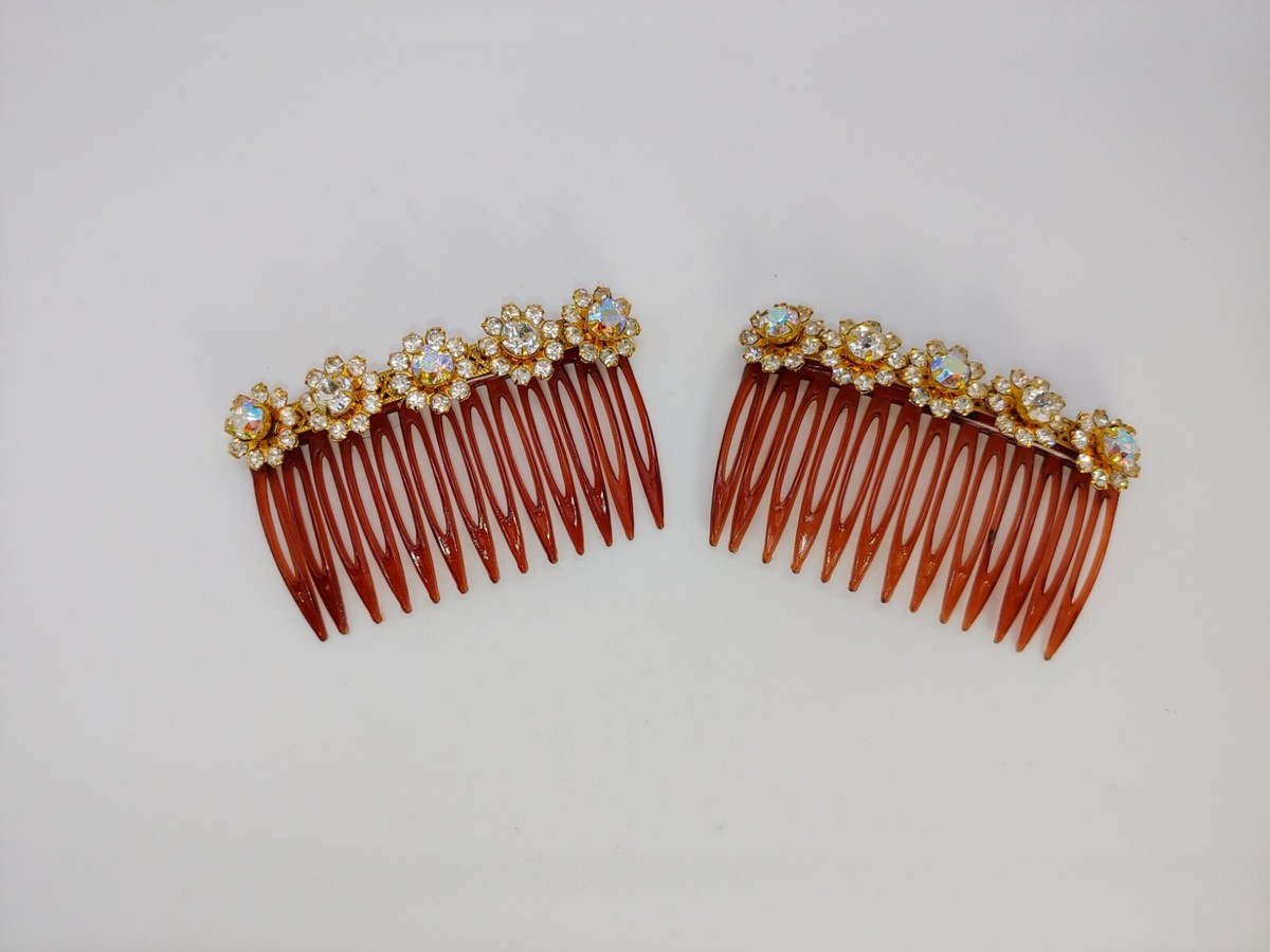 Miriam Haskell Hair Clip Comb Unsigned Old Hand Mirror  display picture 2