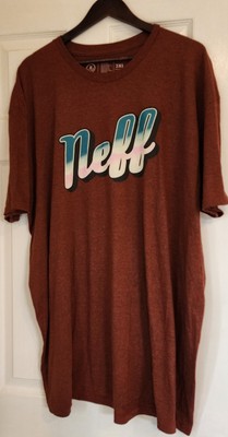 Neff T-Shirt Men's Size 3XL Burgandy Crewneck Short Sleeve Logo
