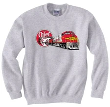 Santa Fe Warbonnet GE C44-9W trains Authentic Railroad Sweatshirt [70]