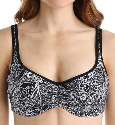 IMPRESIÓN MONOCROMÁTICA Panache Balcón Santorini Bikini Top de Baño, EE. UU. 32D, Reino Unido 32D - Imagen 1 de 6