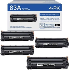 4x Black CF283A 83A Toner Cartridges For HP LaserJet Pro M127fn M127fw M201n Mfp