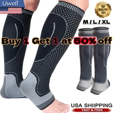 Calf Compression Sleeve Ankle Brace Leg Support Socks Foot Fasciitis Pain Relief